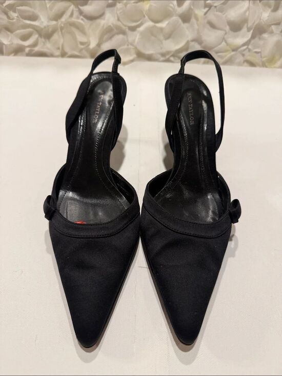 Ann Taylor Shoes - Ann Taylor Black Pointed-Toe Slingback Heels